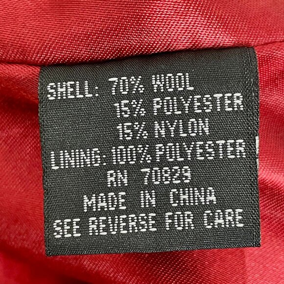 Rue21 Plaid Double Breasted Pea Coat Sz L Gray Red White Preppy Nautical Classic - Picture 7 of 7